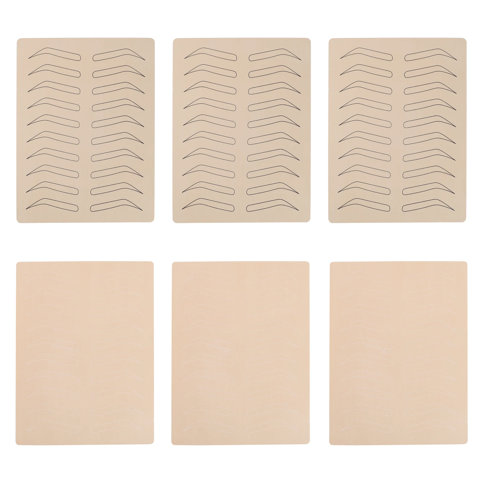 

6 Pcs Tattoo Practice Microblading Tattooing Skin Blank Double Side Eyebrow Salon