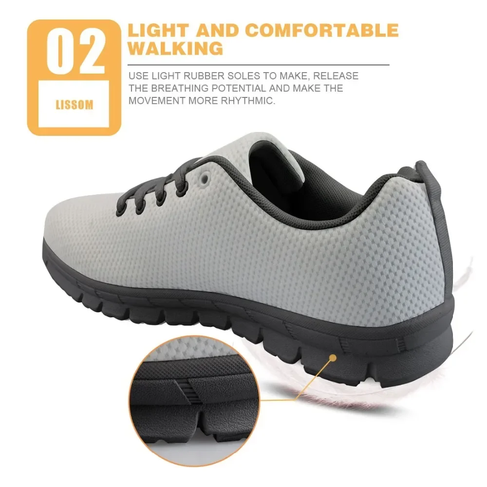 Women's Spring Flats Poodle Printing Mesh Shoes Ladies Comfortable Sneakers For Females Lace-up Flat Shoes Footwear