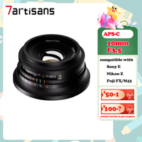 7artisans 10mm F3.5 APS-C Wide Angle Lens Manual Focus Cookie Protrait Lanscape Photography Lens for Sony A7 Fuji X-T30 Nikon Z5