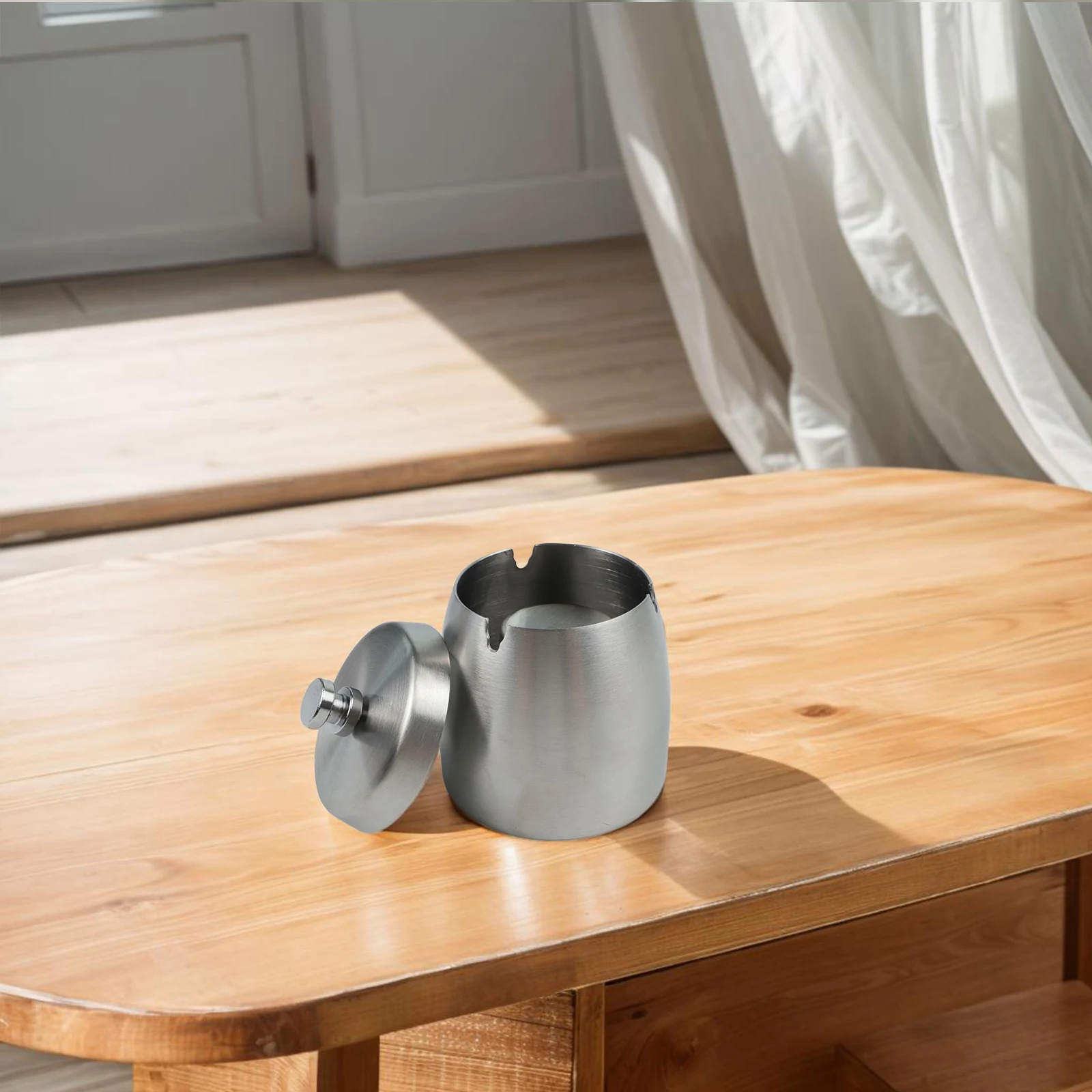 Indoor and Outdoor Soot Collector with Lid Stainless Steel Windproof Ash Control Effortless Cleaning for Hygiene