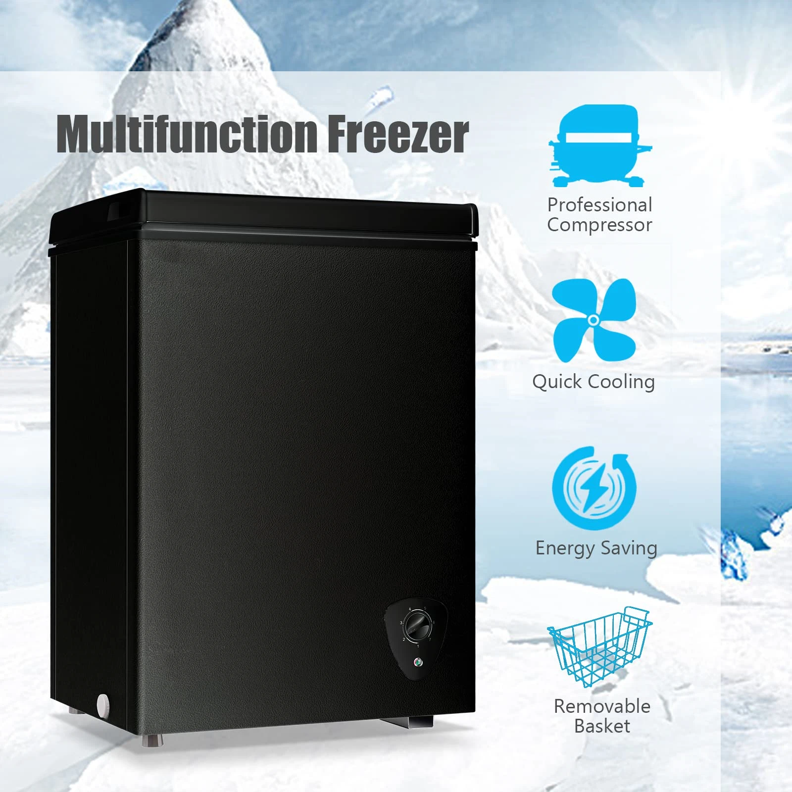 Customized Thermostat Mini Small Deep Free Standing Top Door Chest Freezers