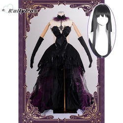 Anime Magical Girl Puella Magi Madoka Magica cosplay Donne Magica Diavolo Homura Akemi Costume Cosplay Abito di lusso Set parrucca nera