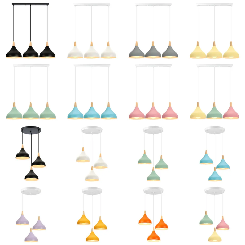 Luces colgantes LED de madera nórdica, candelabro de techo para cocina, comedor, sala de estar, iluminación, lámparas colgantes modernas, sombra, decoración del hogar