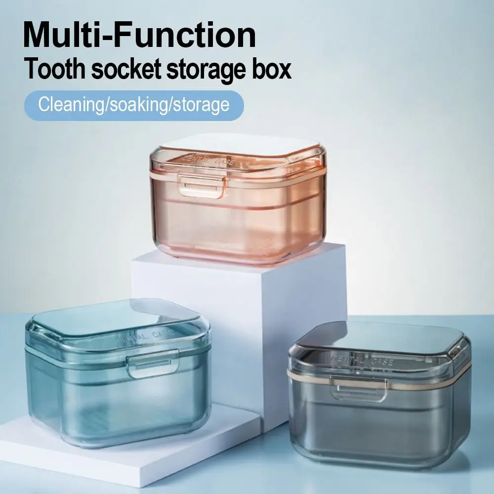 Multifunction Orthodontic Retainer Clean Soak Braces Storage Box Denture Case Mouth Guard Container Tooth Socket Box