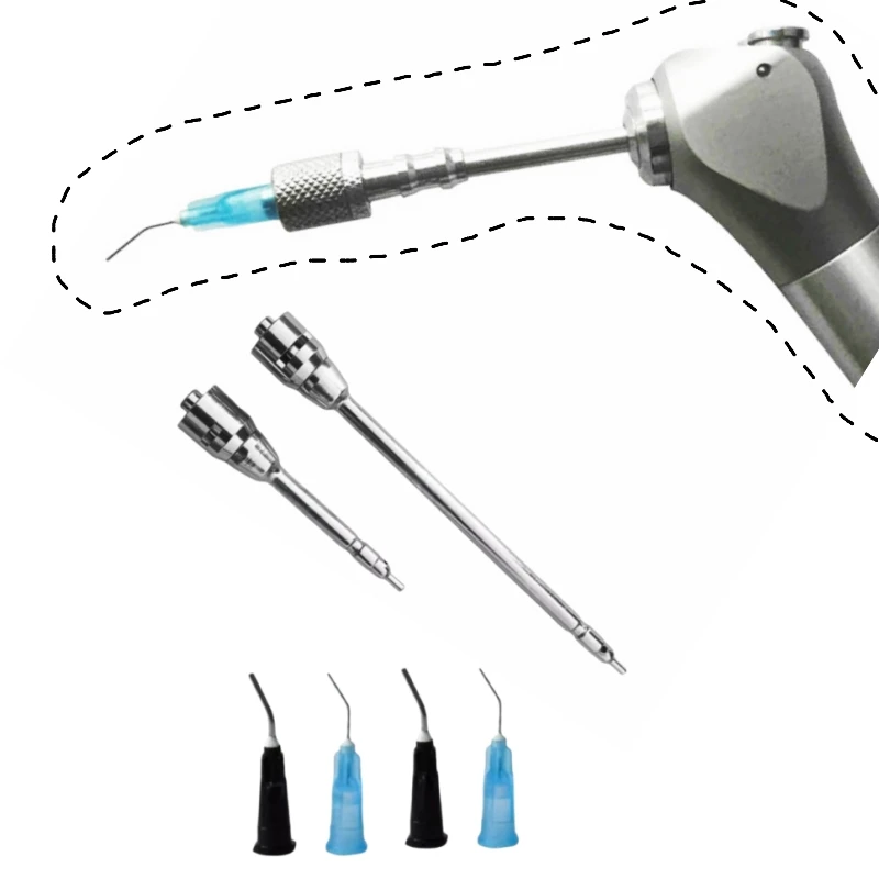 1 Juego de Puntas de Jeringa Dental Kerr Sybronendo Stropko Largas/Cortas con Conexión Luer Lock, Autoclavables, de Triple Función