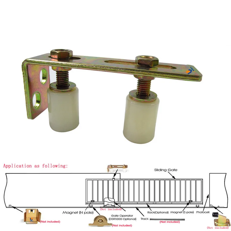 2 Upper Rollers And Bracket Set 40mm x 30mm for Sliding Gate Opener