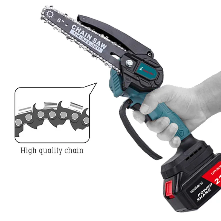 Guang Chen portable handheld electric tree cutting cordless chain saw battery mini chainsaw electrica for wood