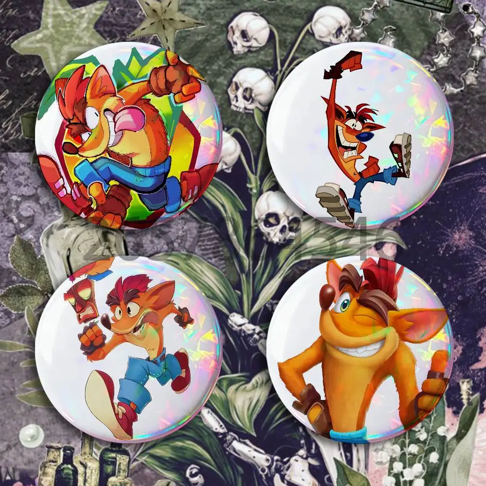 Cute C-Crash  Bandicoot Button Badge Set Pin Single Pack Anime Merch for Ita Bags Badge Collectible Buttons