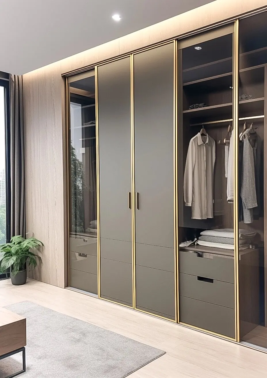 حل تخزين فاخر موفر للمساحة، أرفف قابلة للتعديل، خزانة ملابس مدمجة للأثاث المنزلي لغرفة النوم أو غرفة المعيشة #4