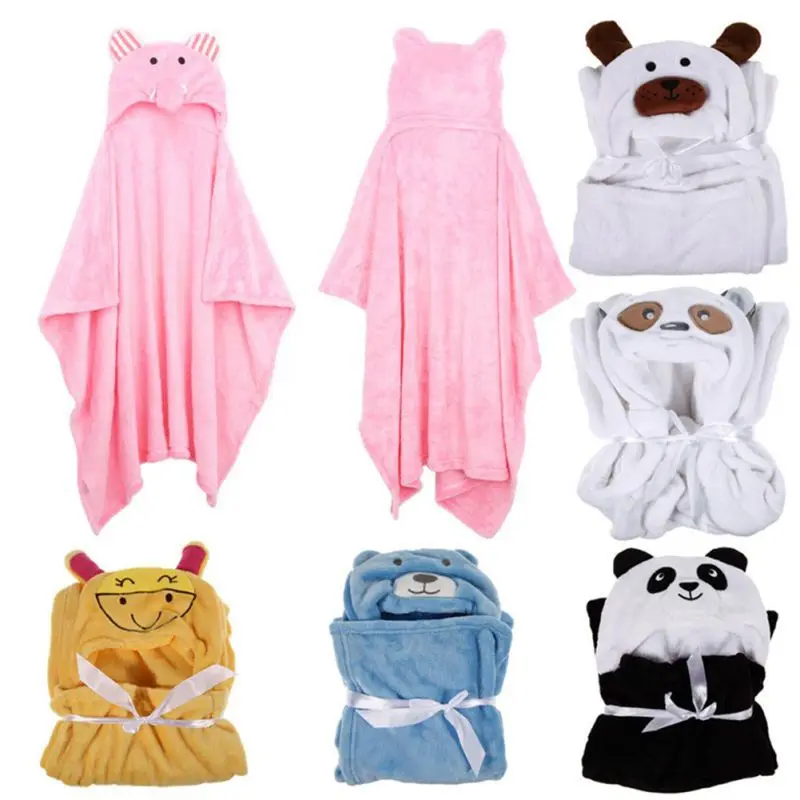 Baby Hooded Towels Newborn Kids Bathrobe Super Soft Bath Towel Blanket Warm Sleeping Swaddle Wrap Infant Boys Girls Towel Mat