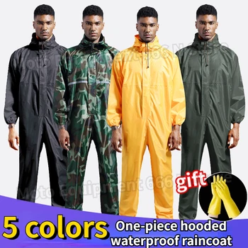Jednoczęściowy wodoodporny jazda motocyklem płaszcz przeciwdeszczowy do wędkowania na zewnątrz, pyłoszczelna odzież robocza dla mężczyzn i kobiet