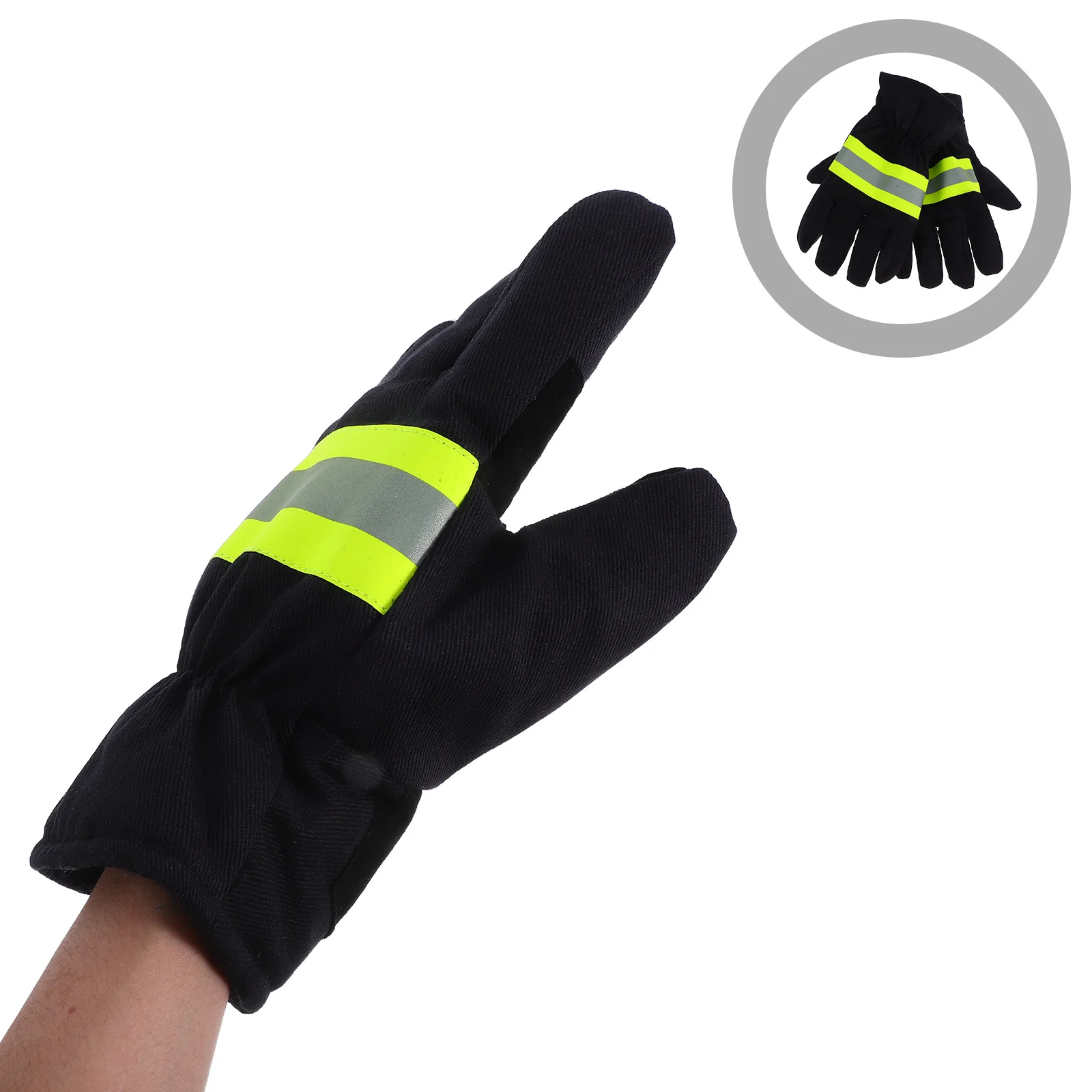 

1Pair Firefighting Heat-Resistant Gloves Flame Resistant Emergency Rescue High Temperature Fire Safety Gloves Outdoor Mitts