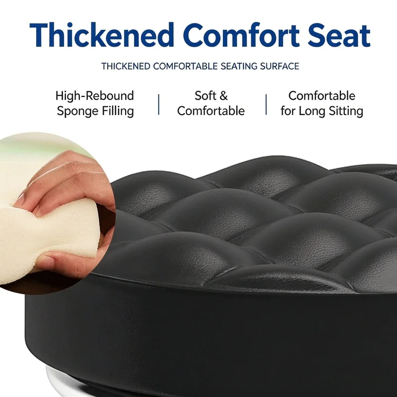 360° Swivel Rolling Stool, Cushioned Small Round with Casters, Multi-purpose Household Low Stool