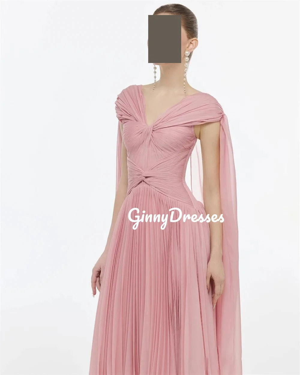 Elegant Customized V-Neck A-Line Floor-Length Formal Occasion Dresses Ruffle Zipper Up Sleeveless Lining Formal Occasion Dresses
