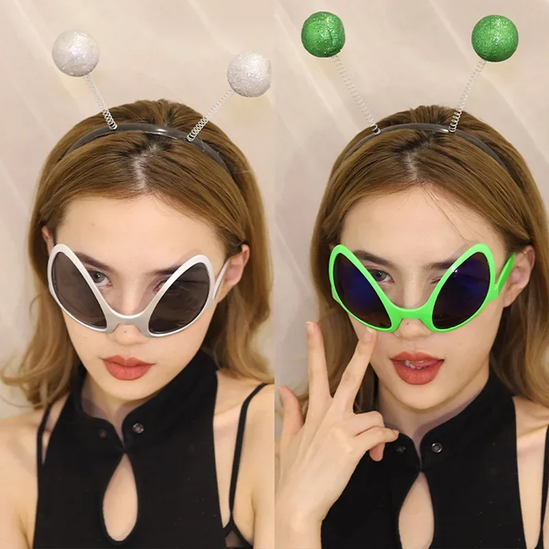 Alien Glasses Funny Holiday Party Sunglasses Halloween Adults Kid Party Supplies Rainbow Lenses ET Sun Glasses Shades