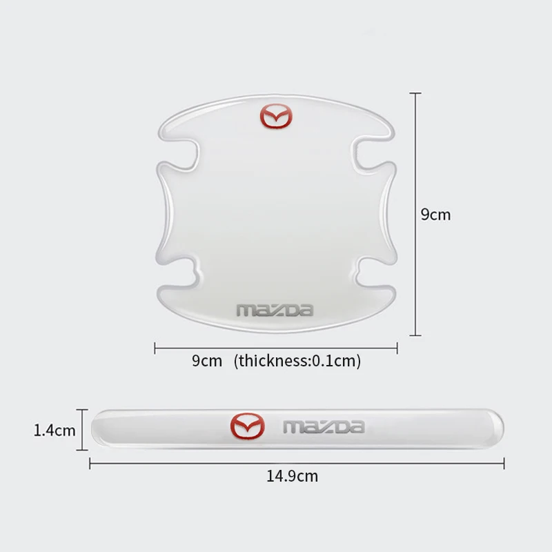 تصفيف السيارة الباب السلطانية مقبض حامي ملصقات واضح المضادة للتصادم قطاع لمازدا أتينزا CX3 CX5 MX5 CX7 Axela CX30 CX90 CX60