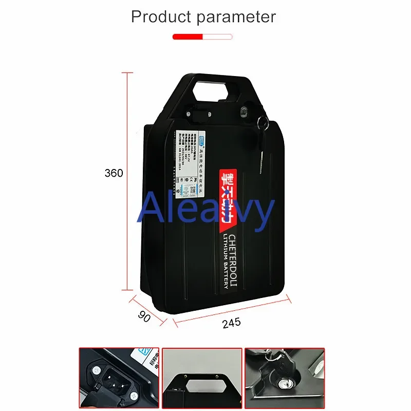 

Waterproof Rechargeable 60V 30Ah Li Ion Battery for 1500w 2000W Citycoco X7 X8 X9 Trolling Motor Lithium Battery + 3A Charger