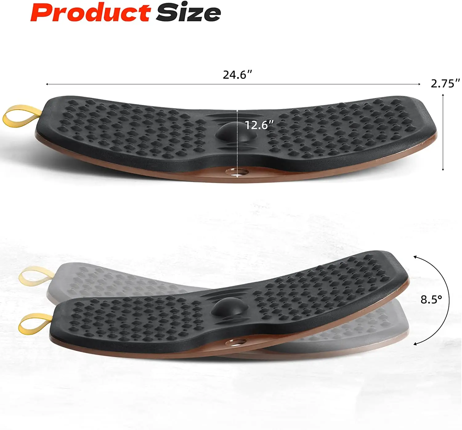 Standing Desk Mat With Anti Fatigue Bar Wooden Wobble Balance Board Ergonomic Design Comfort Floor Mat