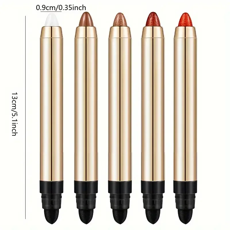 両面アイシャドウ スティック - パールグリッターとマット仕上げのハイライター & ブライトニング ペン