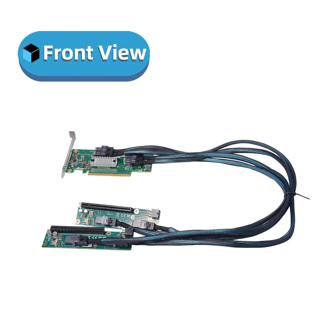 PCIe 3.0 To U.2 1 To 1/2/4 Adapter Card Baseplate X8 Speed Riser Cable for Graphics Cards External Expansion SFF-8654