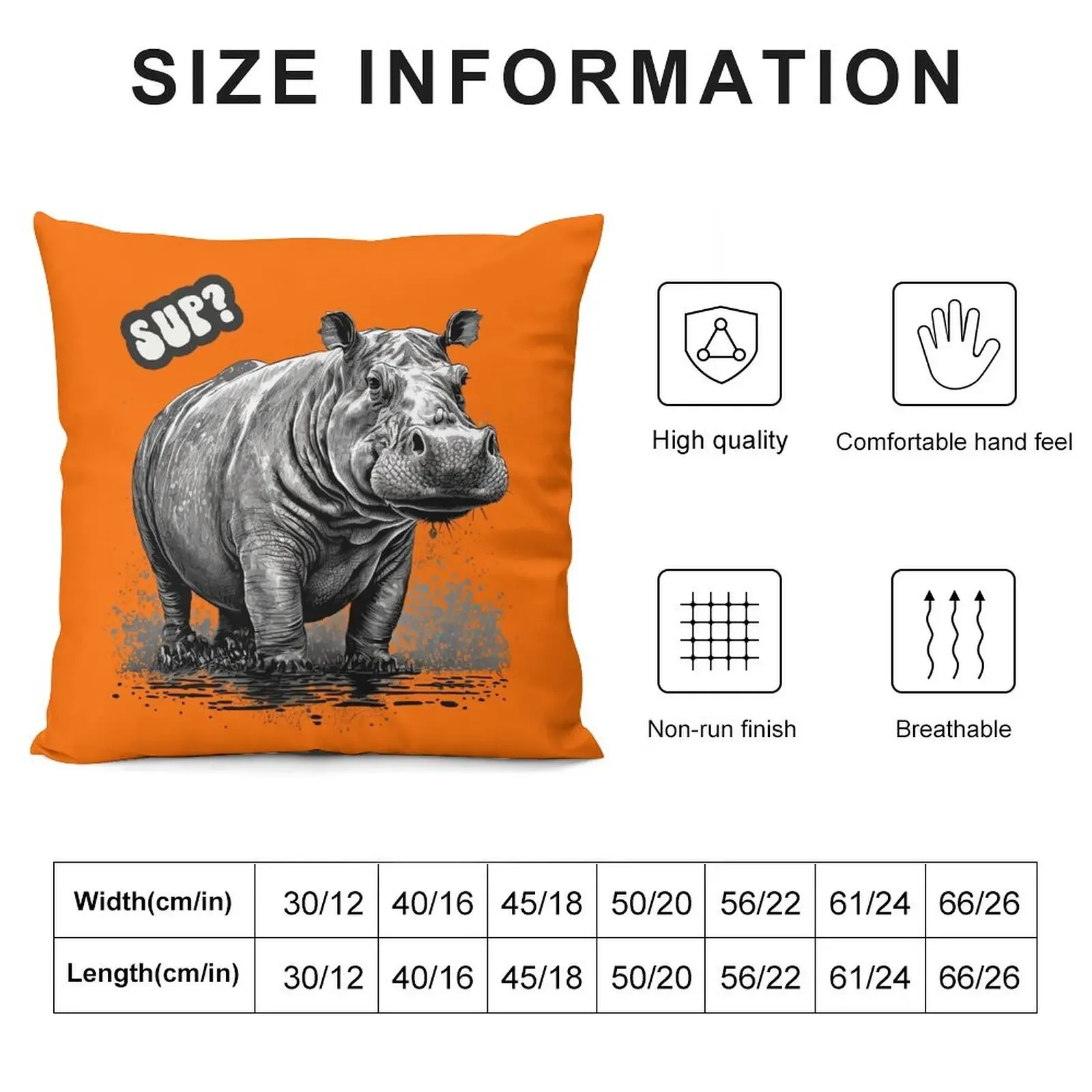 Hippopotamus Hippo - Animal Lovers Gift Throw Pillow Decorative Cushion bed pillows pillow