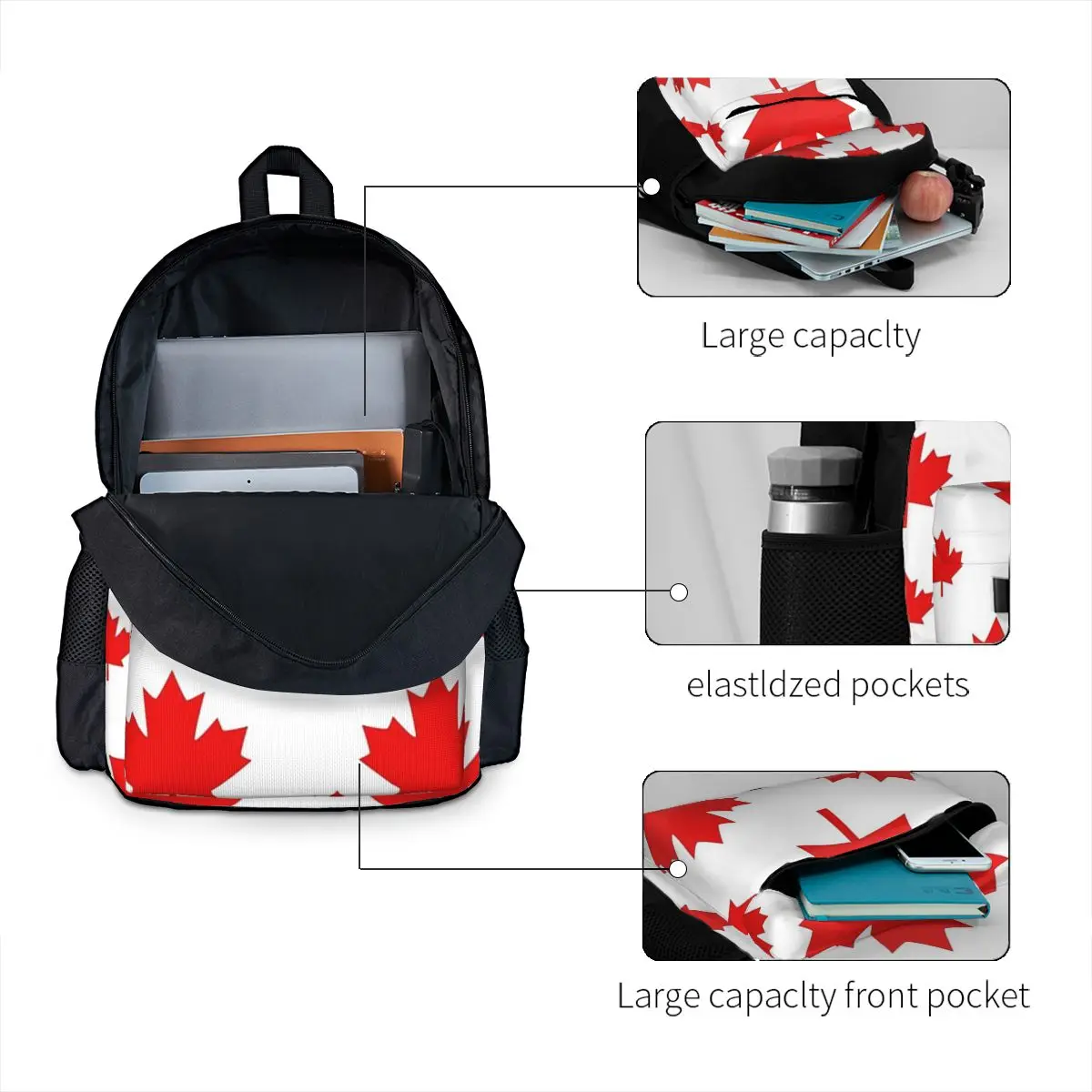 Kanada Flagge nationale Kultur Rucksäcke Jungen Mädchen Bücher tasche Studenten Schult aschen Cartoon Kind Rucksack Laptop Rucksack Umhängetasche