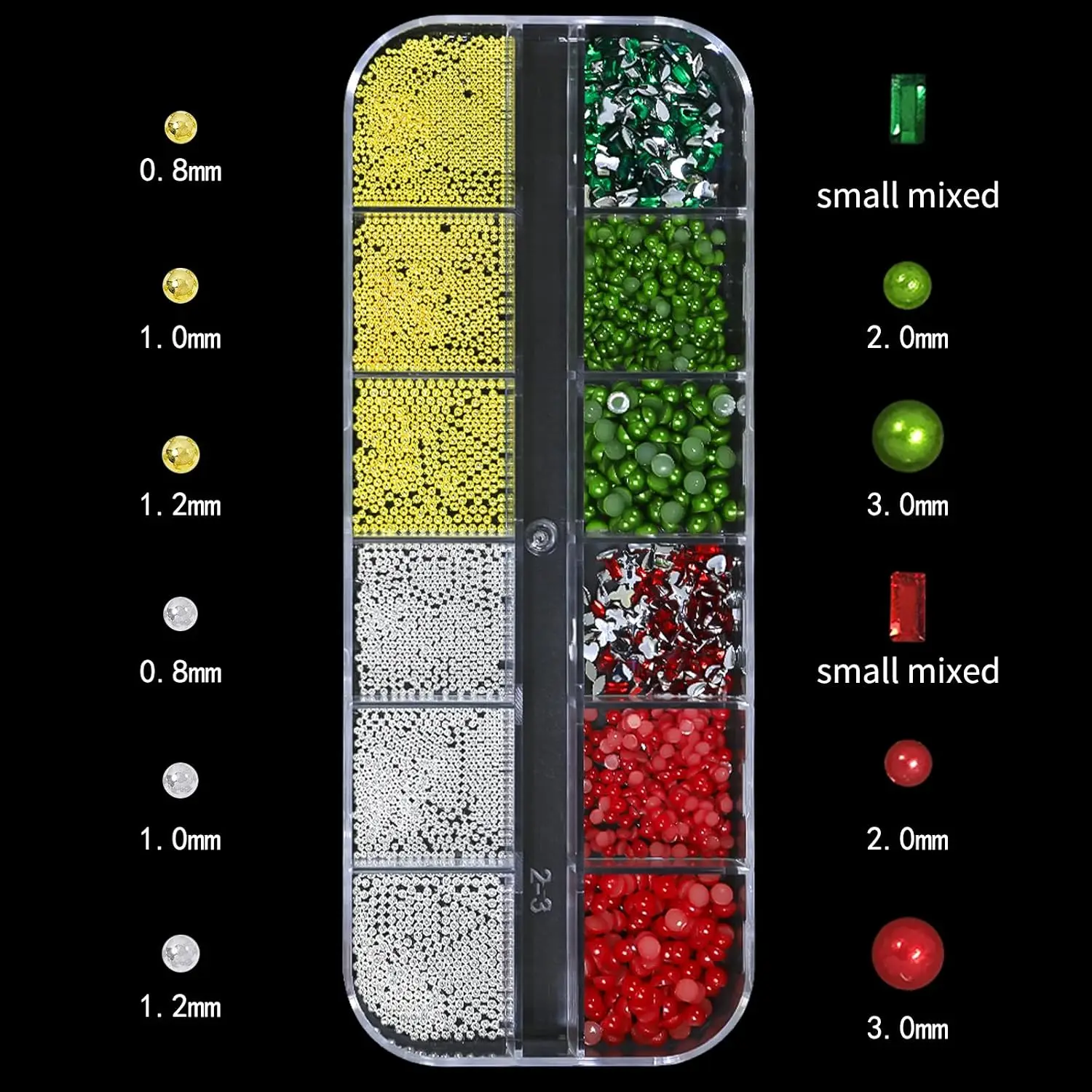 Christmas Nail Art Kit, 4 Boxes, Includes 3D Butterfly, Pearl, Rhinestone, Santa, Snowman, Snowflake, Metal Seed Bead, Perfect G