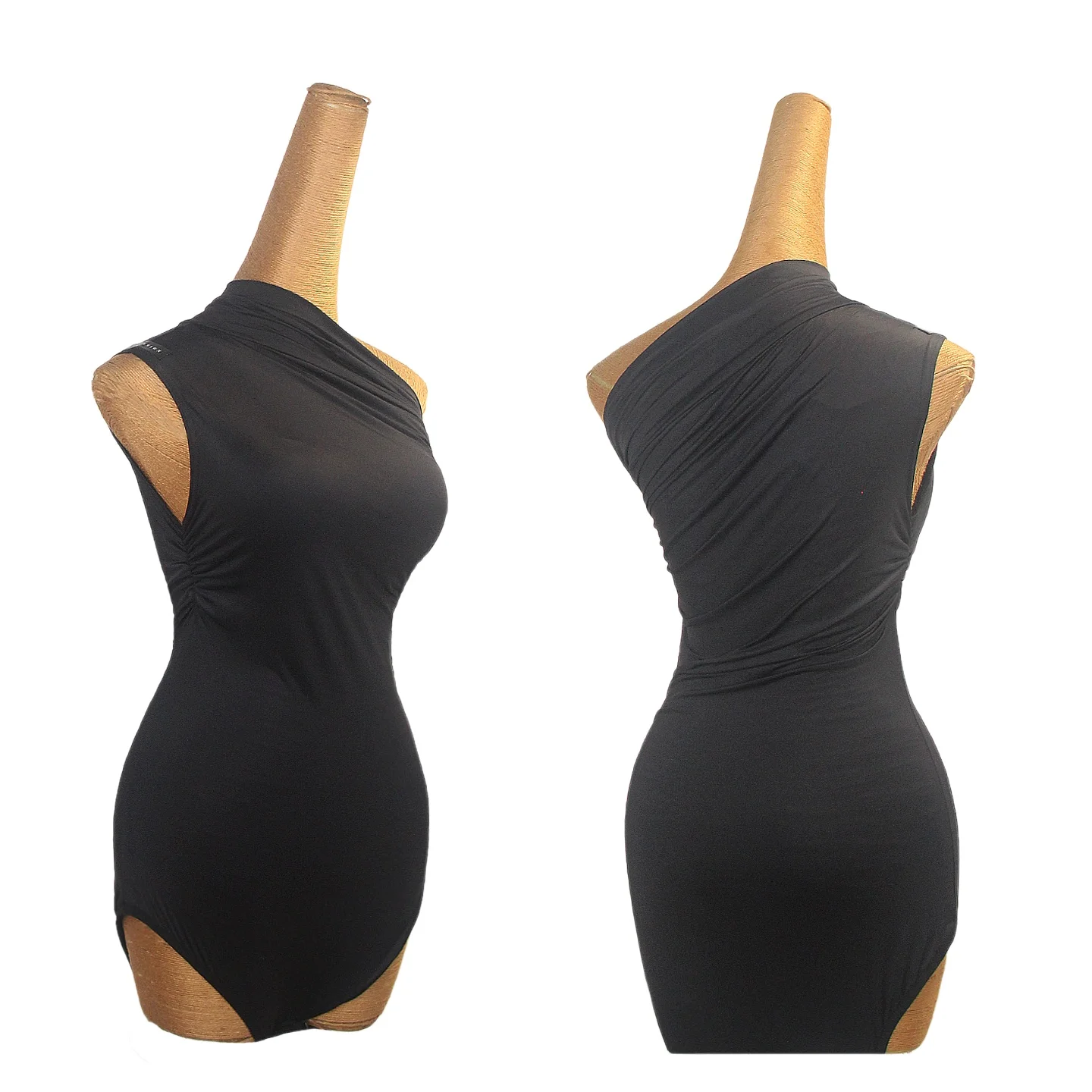 2025 Latin Dance Top Schwarz Schräge Schulter Overall Modern Dance Praxis Kostüm Chacha Rumba Tango Tanz Erwachsene Tragen DQL 12182