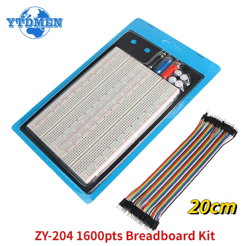 ZY-204 Breadboard Dupont Wire Kit 20cm 20/40Pin Male To Male Dupont Line Cable 4 Bus Test Protoboard Cable Breadboard Set DIY