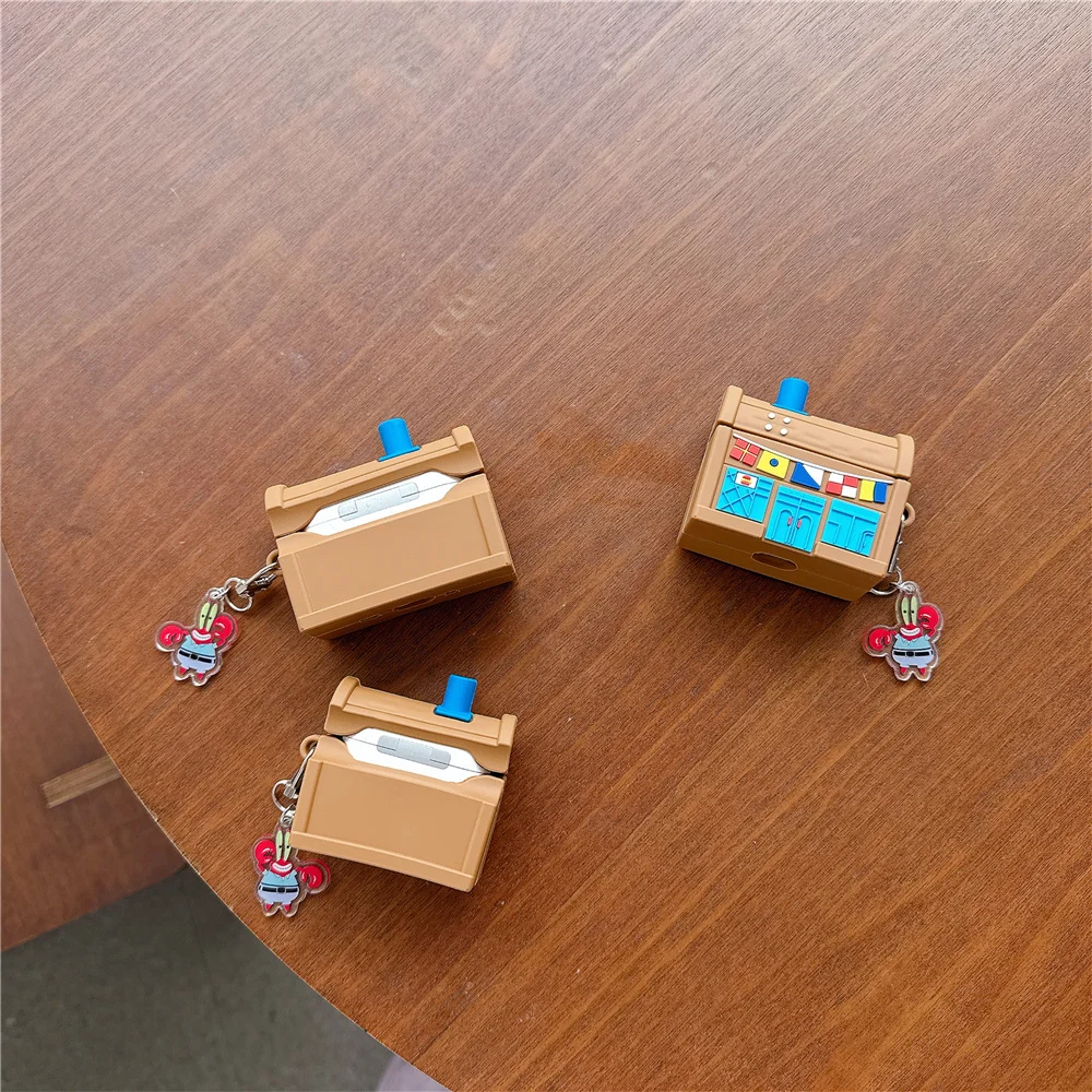 ثلاثية الأبعاد نموذج المنزل الحال بالنسبة أبل Airpods 4 3 2 الجيل لينة غطاء وقائي ل Airpods برو 2 أنيمي مكتب غرفة تزيين مُثبت