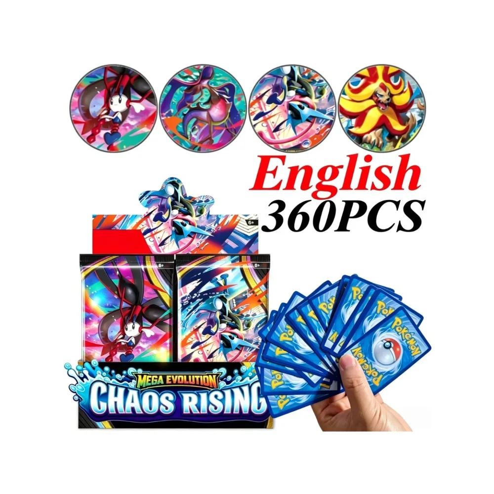 360 Pcs TCG Sealed Booster Box 10 Cards/Pack Mega Evolution Phantasmal Flames Rare Holo English Great Gift for Kids Fans