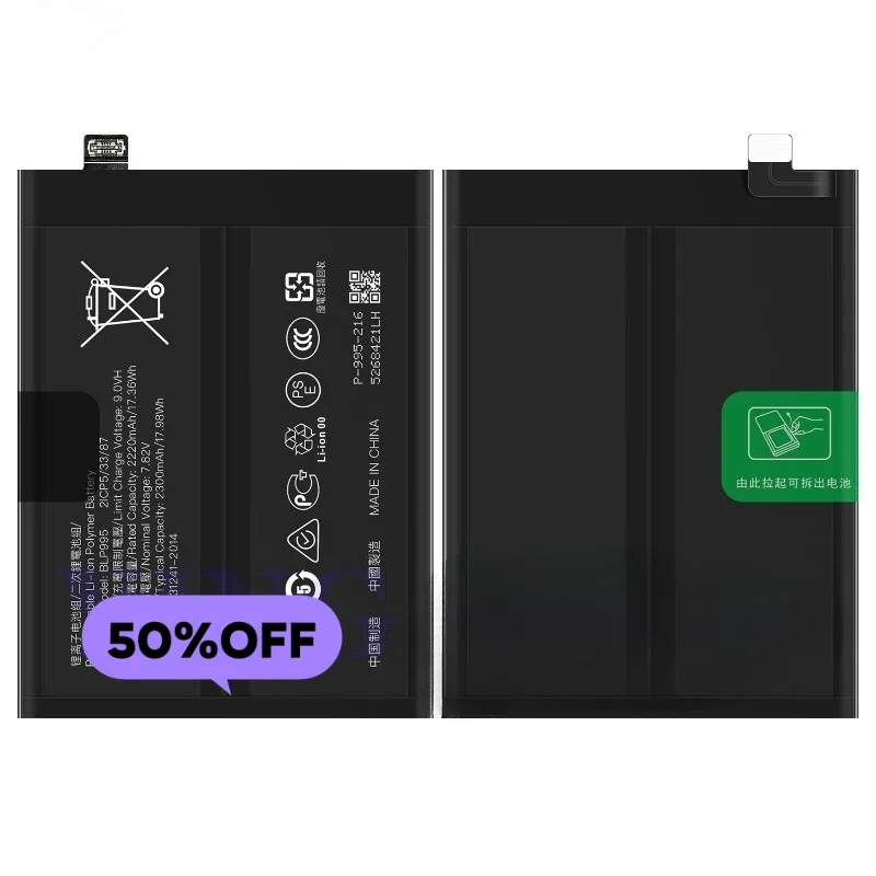 BLP995 for OPPO Reno 10 Mobile Phone Battery High Quality High Capacity Battery Replacement Bateria Grade A Cell with Tools