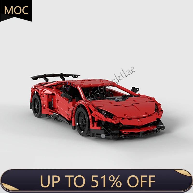 

1979 Parts MOC Technology Racing Red Supercar Model Building Blocks Speed Vehicle Bricks Toys Kids Adult Popular Birthday Gifts
