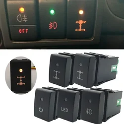 1Pc Car LED Light Front Diff Lock Switch Button Power on Off Rear Fog Lamp Retrofit Switch for Suzuki JIMNY 2007 - 2015
