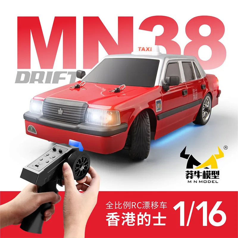 MN 1:16 Full-Scale Drift Remote Control Car Rc Car Hong Kong Taxi High-Speed Drift Car Mn-38 Remote Control Toy Car Gift