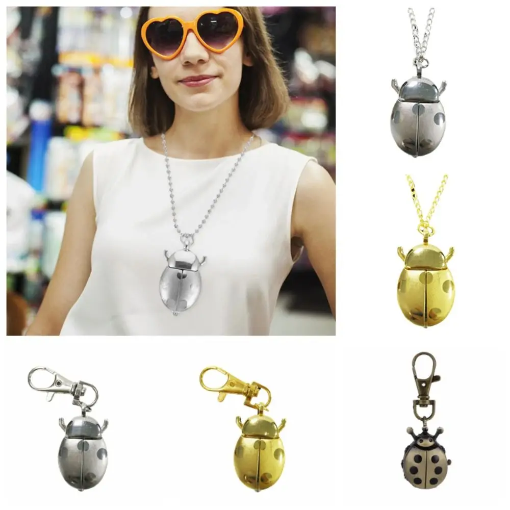 Fashion Alloy Beetle Pocket Watch Quartz Movement Retro Style Creative Quartz Watch Pendant Design Hanging Watch Decorative