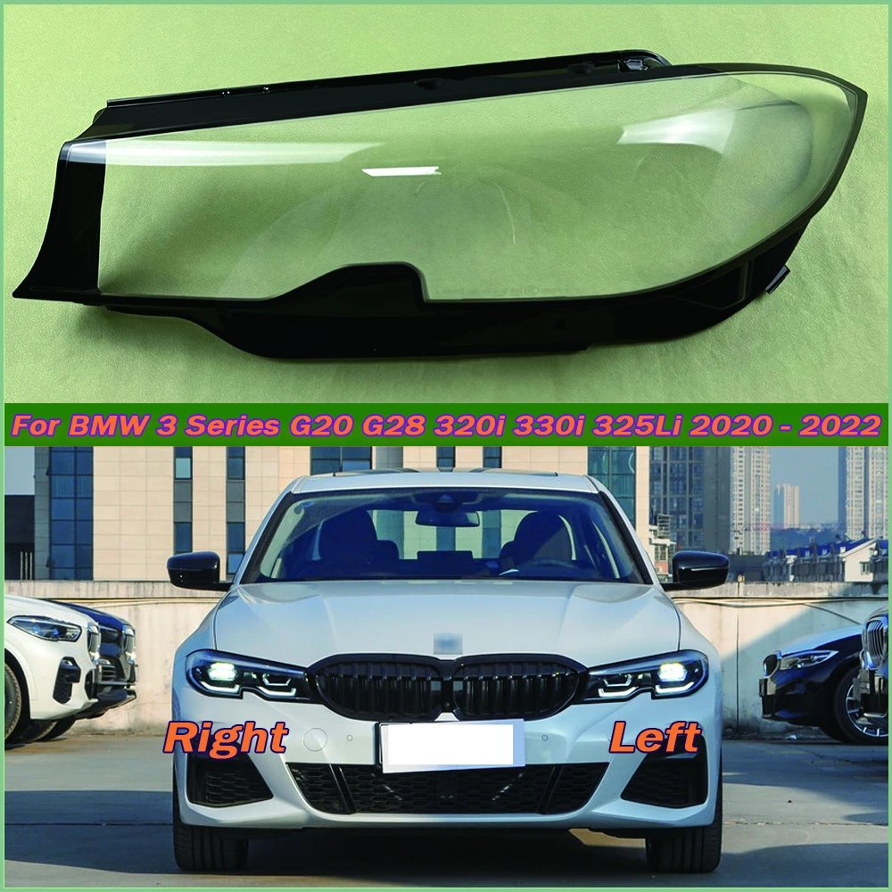 For BMW 3 Series G20 G28 320i 330i 325Li 2020-2022 Car Headlight Cover Lampcover Lampshade Lamp Glass Lens Case Auto Light Caps