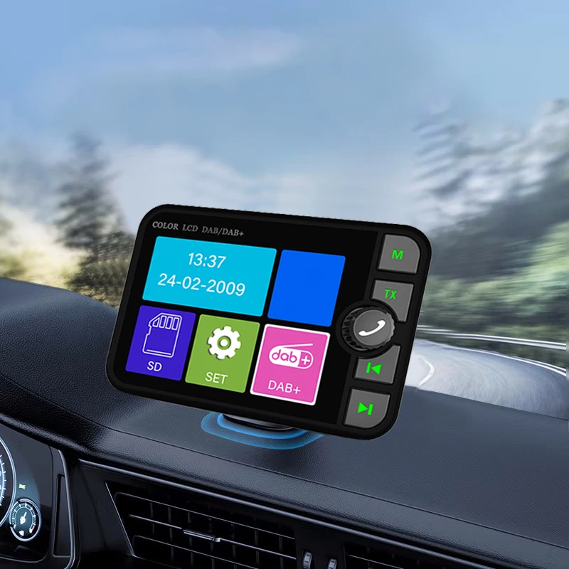 MP3 FM Transmitter Car DAB Radio Receiver Digital Signal Broadcast Adapter 2.4 Inch Hands-free Bluetooth 5.0 MP3 Player Radio
