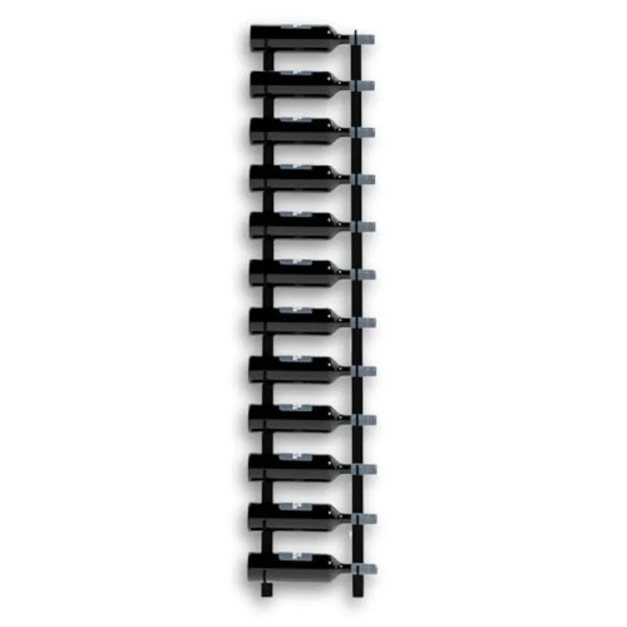 

12-Bottle Black Metal Wall Mounted Wine Rack Modern Industrial Wine Bottle Storage Organizer for Home Bar Kitchen Dining Area a