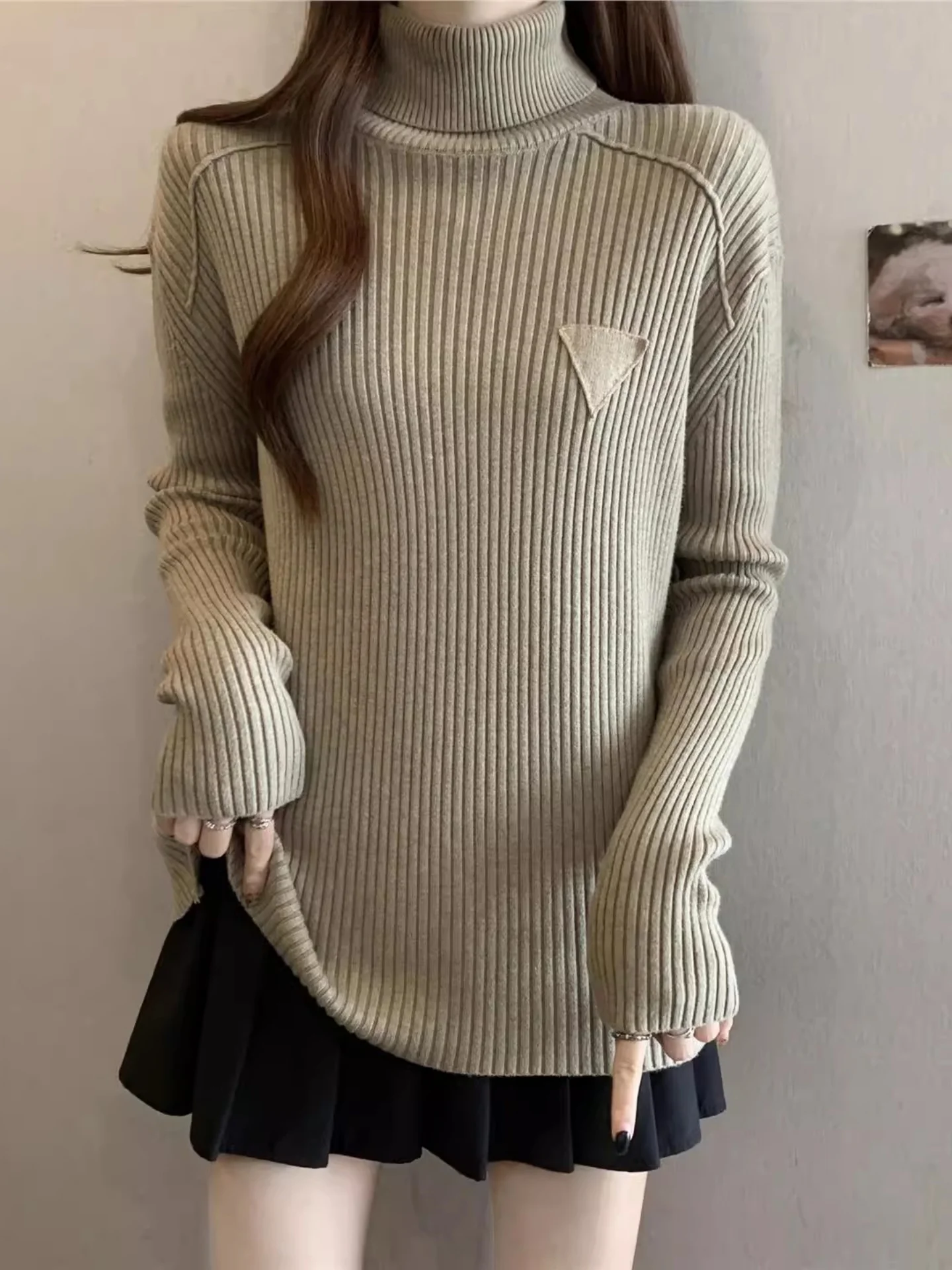 

Women's Knitted Sweater f High Collar Slim Fit Base Layer irt Soft Autumn Winter plus Size Inner Wear Korean Sle Long ...
