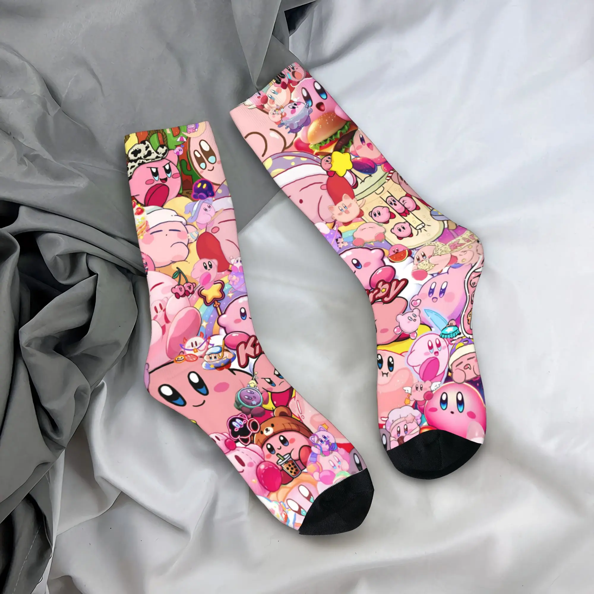 

Casual Men Women Crew Socks pink kirbys funny game Merch Soft Breathable Socks