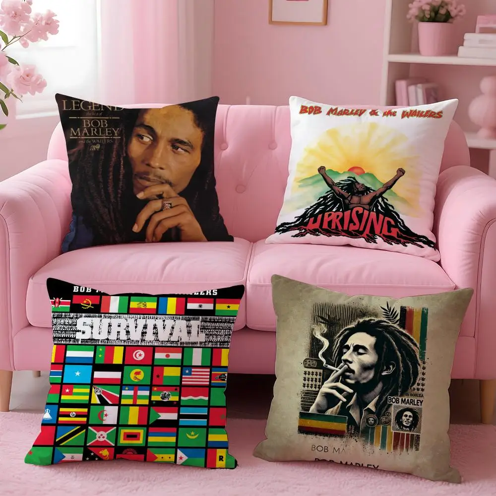 band Bob Marley & The Wailers Cushion Cover Soft Washable Pillowcase Cushion Cover for Sofa Bed Car Travel Office Home Decor