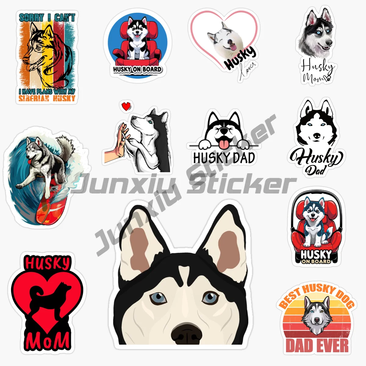 

Creativity Smiling HUSKY Dog Car Stickers Breed Bumper Sticker for Laptops Tumblers Windows Cars Trucks Walls PVC Decal
