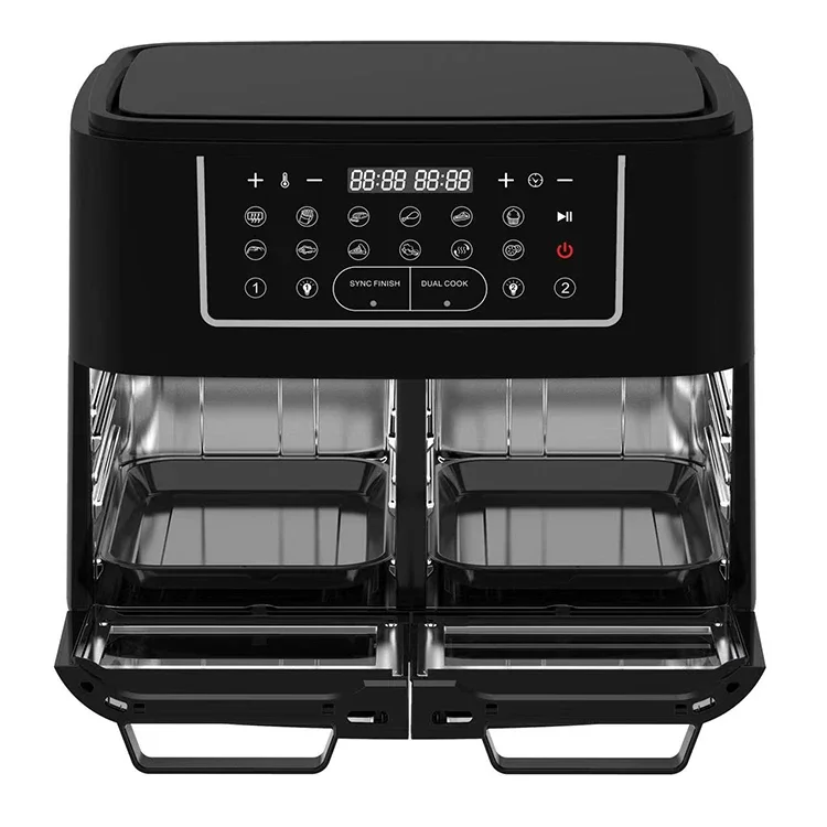 

YYHC-11 Liters 5.5L by 5.5 liters Dual zone 2-basket 2 independent chamber 2 in 1 air fryer oven