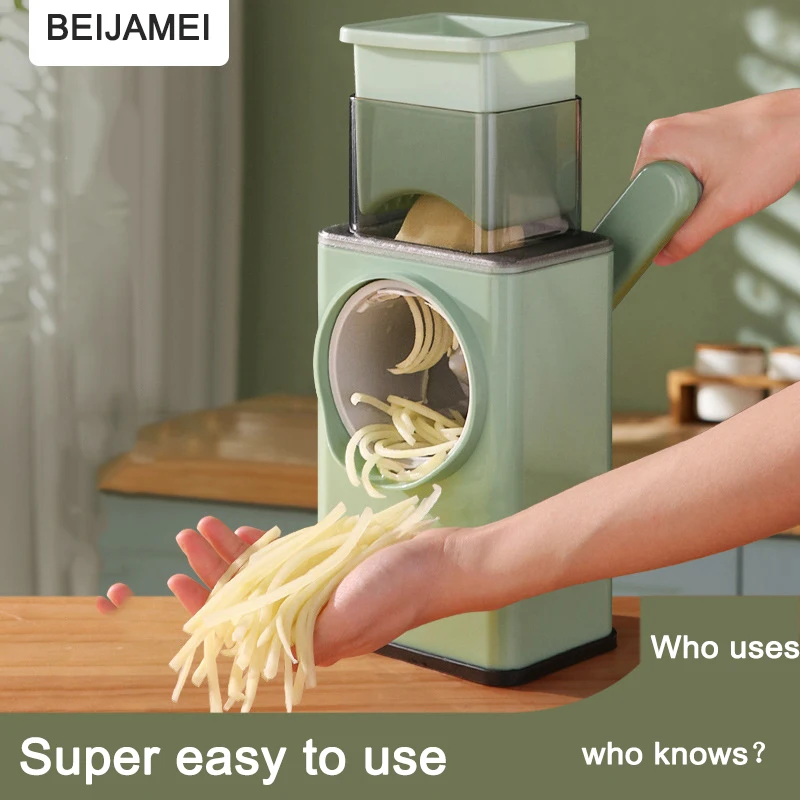 BEIJAMEI Roller Vegetable Fruit Slicer Grater Cutter Grind Peeler Potato Carrot Shredders Chopper Kitchen Accessories Gadgets