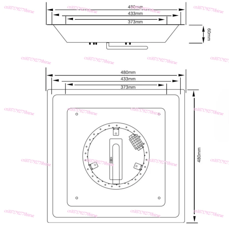 480mm 정사각형 오목형 화로 난방 시스템 가스 저압 스테인리스 스틸 퍼니스