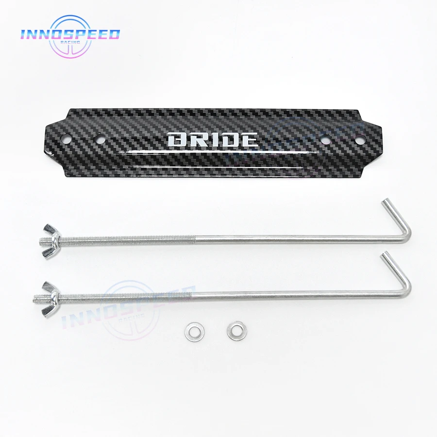 Bride JDM Racing Style Carbon Fiber Look Battery Tie Down Bar for Universal Auto Car