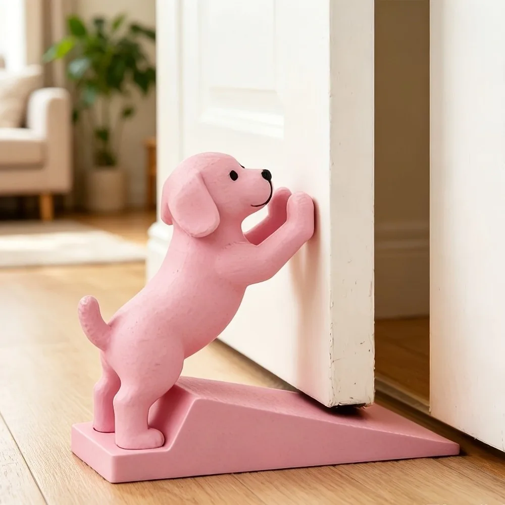 Cute 3D Printing Dog Door Stopper Thickened Anti-Collision Puppy Door Top Cartoon Dog Shape Non-Slip Door Stop Wedge Home Decor
