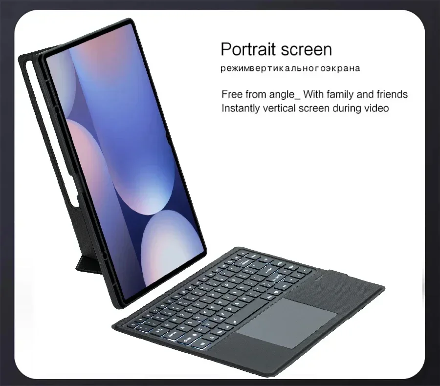 Detachable Backlit Keyboard Cover for Samsung Galaxy Tab S10 Ultra 14.6 S8 Ultra S9 Ultra, Keyboard Case for Samsung Tab 14.6