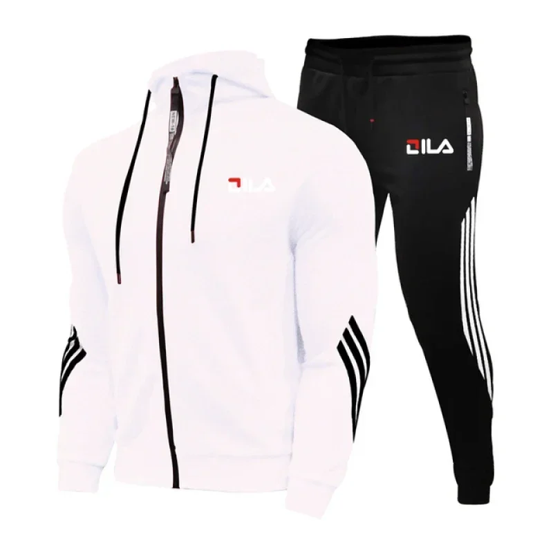 Abbigliamento sportivo da uomo nuovo primavera e autunno set da 2 pezzi giacca con cerniera pantaloni sportivi casual abbigliamento di marca set di abbigliamento sportivo da jogging da uomo